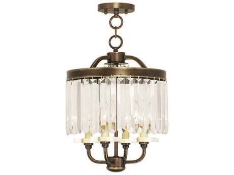 Livex Lighting Ashton 4-Light Hand Painted Palacial Bronze Crystal Candelabra Chandelier