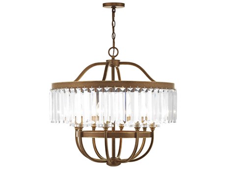 Livex Lighting Ashton 8-Light Hand Painted Palacial Bronze Crystal Candelabra Drum Chandelier