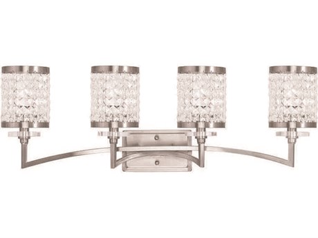 Livex Lighting Grammercy 4-Light Brushed Nickel Crystal Vanity Light