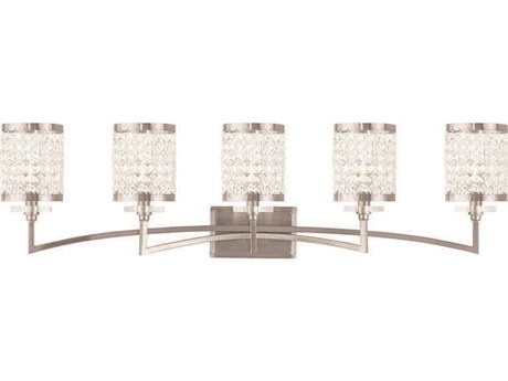 Livex Lighting Grammercy 5-Light Brushed Nickel Crystal Vanity Light