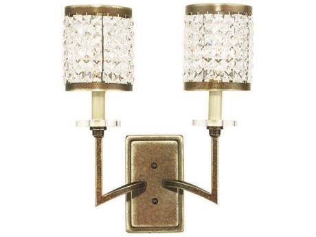 Livex Lighting Grammercy 2-Light Hand Painted Palacial Bronze Crystal Wall Sconce