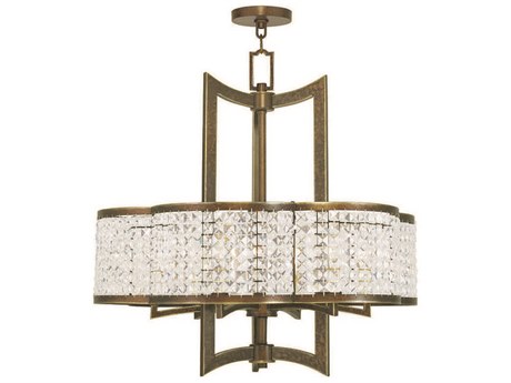 Livex Lighting Grammercy 6-Light Hand Painted Palacial Bronze Crystal Chandelier
