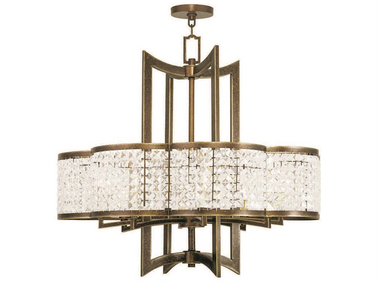 Photos - Chandelier / Lamp Livex Lighting Grammercy 8-Light Hand Painted Palacial Bronze Crystal Chan