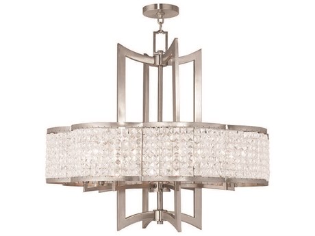 Livex Lighting Grammercy 8-Light Brushed Nickel Crystal Chandelier