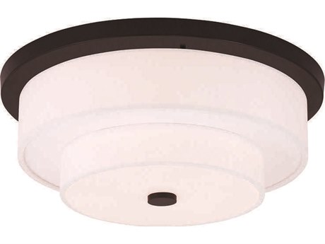 Livex Lighting Meridian 4-Light Bronze Drum Flush Mount