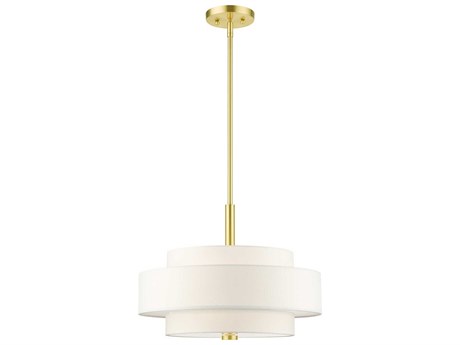 Livex Lighting Meridian 4-Light Satin Brass Drum Pendant