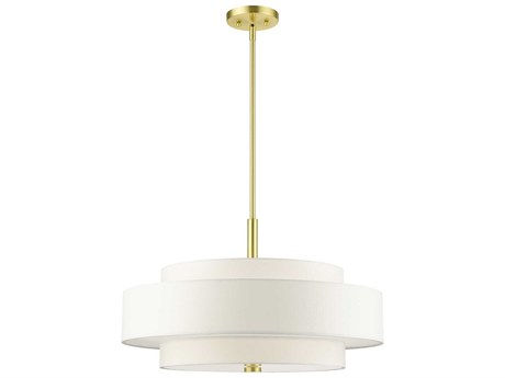Livex Lighting Meridian 5-Light Satin Brass Drum Pendant