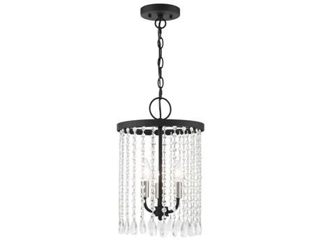 Livex Lighting Elizabeth 3-Light Black Crystal Candelabra Chandelier