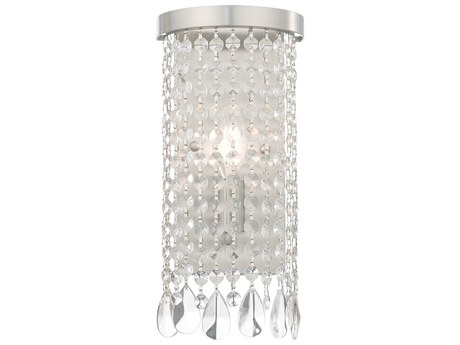 Livex Lighting Elizabeth 1-Light Brushed Nickel Crystal Wall Sconce