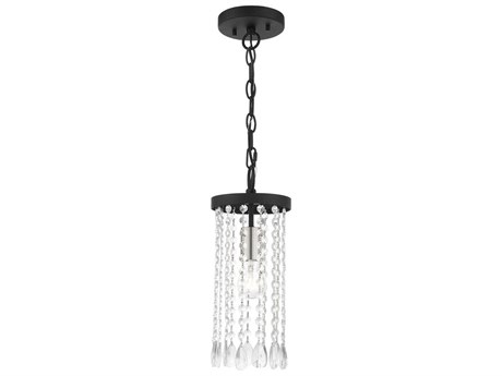 Livex Lighting Elizabeth 1-Light Black Crystal Mini Pendant