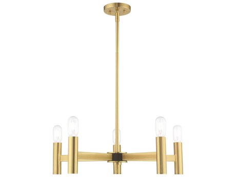 Livex Lighting Copenhagen 5-Light Satin Brass Chandelier