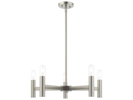 Livex Lighting Copenhagen 5-Light Brushed Nickel Candelabra Chandelier