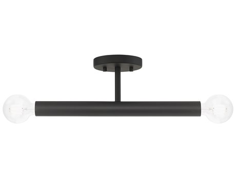 Livex Lighting Copenhagen 2-Light Black Semi Flush Mount