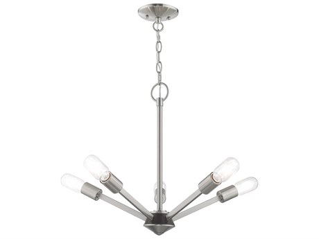 Livex Lighting Prague 5-Light Brushed Nickel Sputnik Chandelier