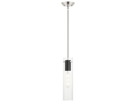 Livex Lighting Beckett 1-Light Brushed Nickel Clear Glass Cylinder Mini Pendant