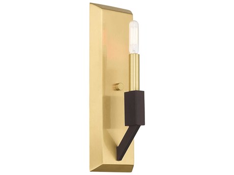 Livex Lighting Beckett 1-Light Satin Brass Bronze Wall Sconce