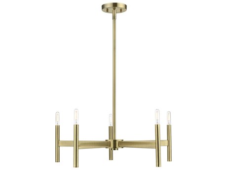 Livex Lighting Copenhagen 5-Light Antique Brass Candelabra Chandelier