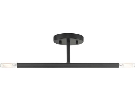 Livex Lighting Copenhagen 2-Light Black Semi Flush Mount