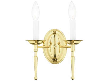Livex Lighting Williamsburgh 2-Light Polished Brass Wall Sconce