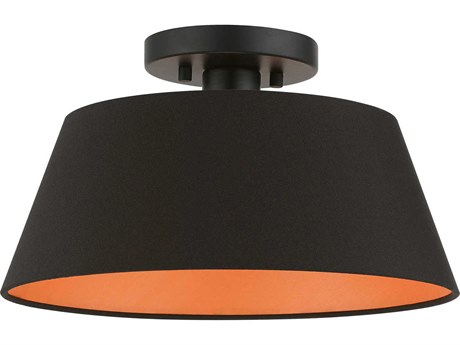 Livex Lighting Palma 1-Light Black Empire Semi Flush Mount