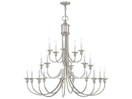 Livex Lighting Cranford 20-Light Brushed Nickel Candelabra Tiered Chandelier