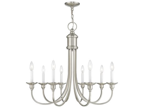 Livex Lighting Cranford 8-Light Brushed Nickel Candelabra Chandelier