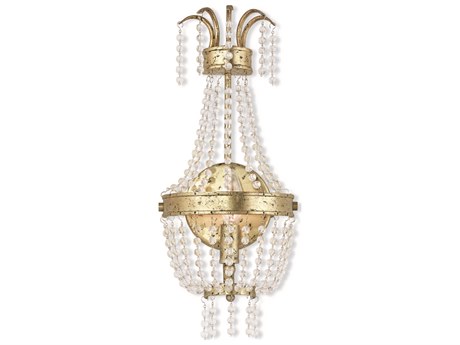 Livex Lighting Valentina 1-Light Hand Applied Winter Gold Crystal Wall Sconce