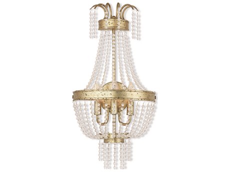 Livex Lighting Valentina 3-Light Hand Applied Winter Gold Crystal Wall Sconce