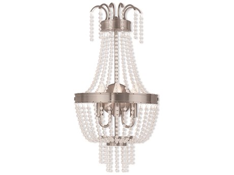 Livex Lighting Valentina 3-Light Brushed Nickel Crystal Wall Sconce