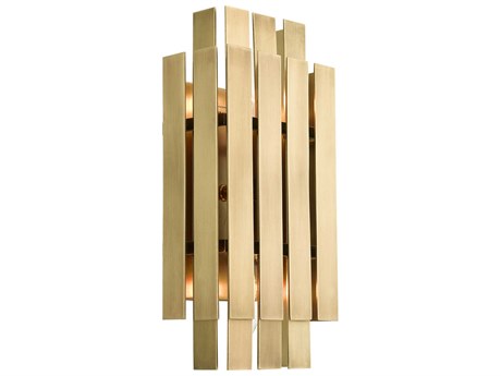 Livex Lighting Greenwich 2-Light Natural Brass Glass Wall Sconce