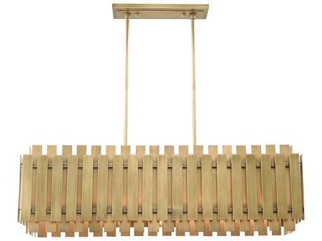 Livex Lighting Greenwich 5-Light Natural Brass Island Pendant