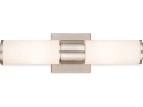 Livex Lighting Weston 2-Light Brushed Nickel Glass Wall Sconce