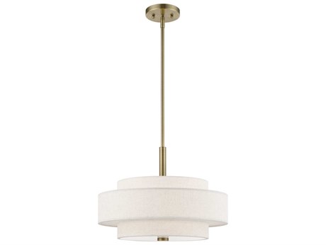 Livex Lighting Monroe 4-Light Antique Brass Drum Pendant