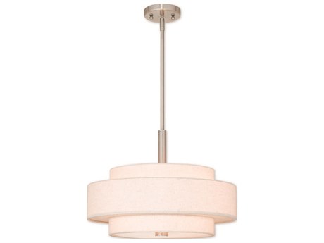 Livex Lighting Meridian 4-Light Brushed Nickel Drum Pendant