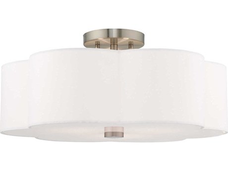 Livex Lighting Chelsea 3-Light Brushed Nickel Semi Flush Mount