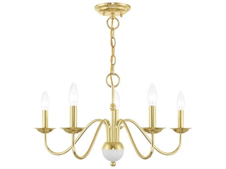 Livex Lighting Windsor 5-Light Polished Brass Candelabra Chandelier