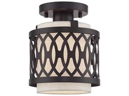Meyda Cypola 4-Light Nickel Bronze Bowl Semi Flush Mount