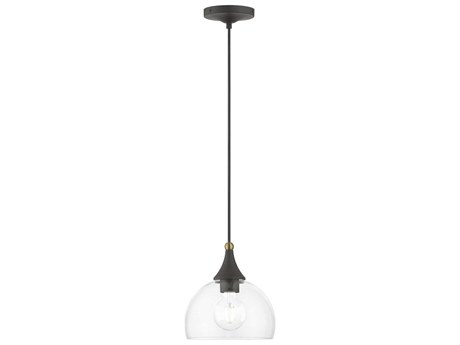 Livex Lighting Glendon 1-Light Bronze Antique Brass Glass Dome Mini Pendant