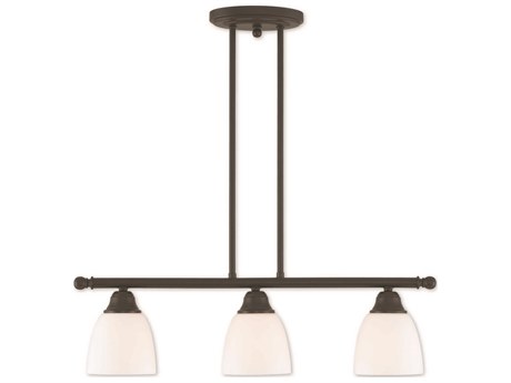 Livex Lighting Somerville 3-Light Bronze Glass Bell Island Pendant