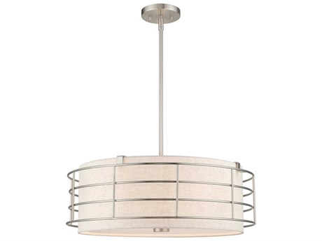 Livex Lighting Blanchard 5-Light Brushed Nickel Drum Pendant