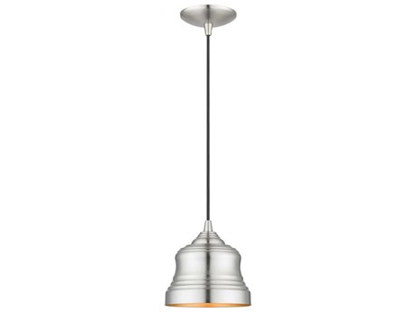 Livex Lighting Endicott 1-Light Brushed Nickel Bell Mini Pendant