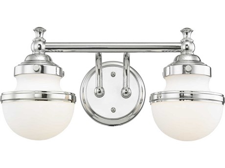 Livex Lighting Oldwick 2-Light Polished Chrome Glass Vanity Light