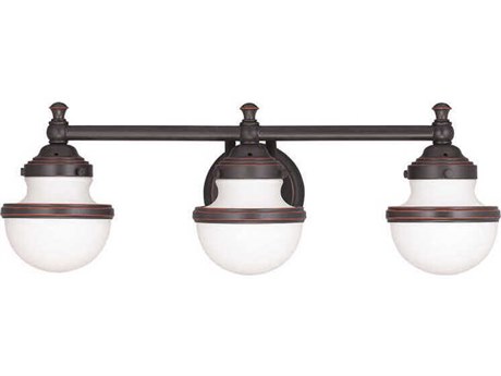 Livex Lighting Oldwick 3-Light Olde Bronze Glass Vanity Light