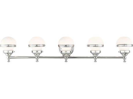 Livex Lighting Oldwick 5-Light Polished Chrome Glass Vanity Light