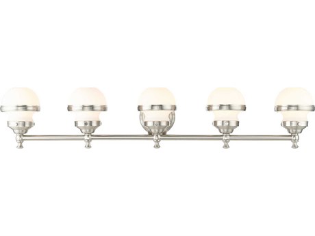 Livex Lighting Oldwick 5-Light Brushed Nickel Glass Vanity Light