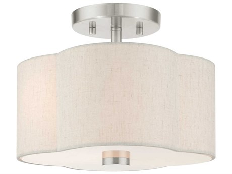 Livex Lighting Solstice 2-Light Brushed Nickel Semi Flush Mount