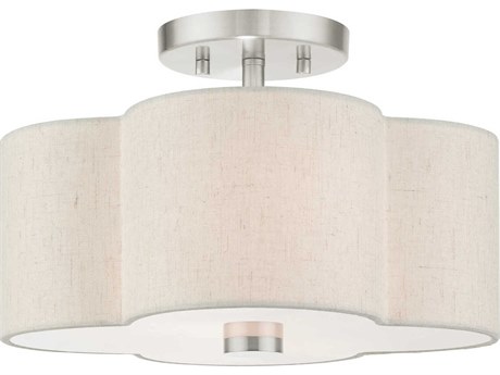 Livex Lighting Solstice 2-Light Brushed Nickel Semi Flush Mount