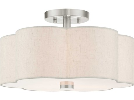 Livex Lighting Solstice 3-Light Brushed Nickel Semi Flush Mount