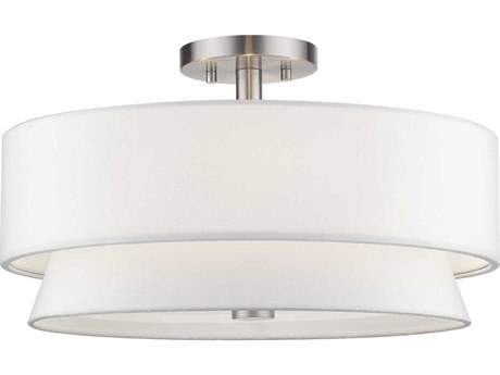 Livex Lighting Fontana 4-Light Brushed Nickel Drum Semi Flush Mount