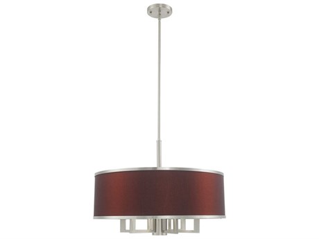 Livex Lighting Park Ridge 7-Light Brushed Nickel Candelabra Drum Chandelier